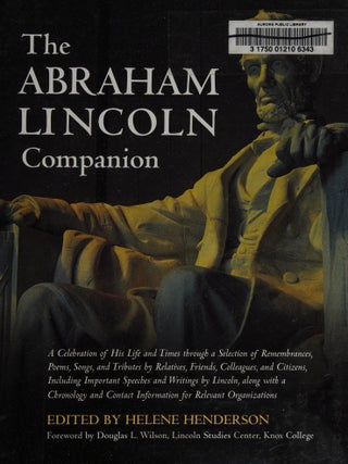 Item #576 Abraham Lincoln Companion. Ed. Henderson Helene