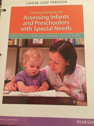 Item #6433 Essential Elements for Assessing Infants and Preschoolers with Special Needs. Mary...