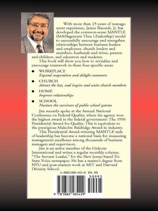 Item #6612 The Mantle How to Dress for Success in Leadership. James Biscardi