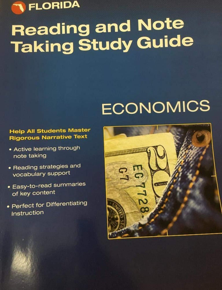 Item #7980 Florida Reading and NoteTaking Study Guide Economics. unknown author.